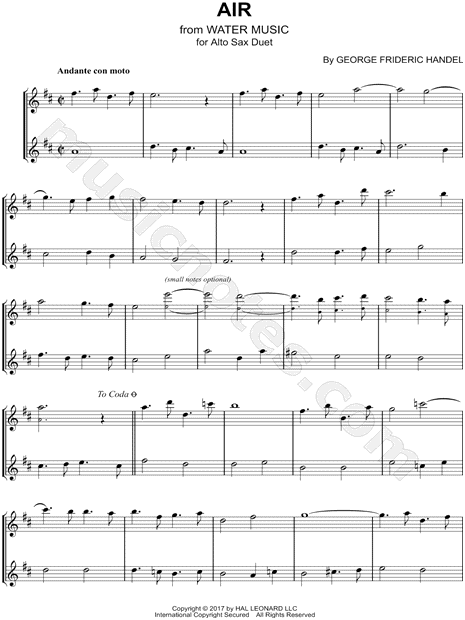Air from Water Music - Alto Saxophone Duet