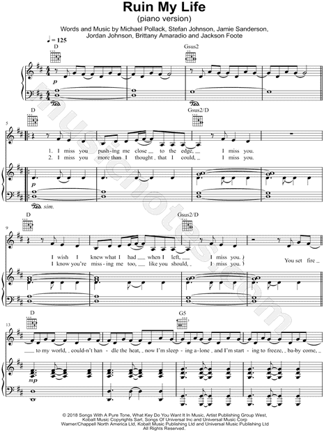 Ruin My Life (Piano Version)