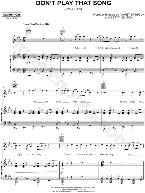 Don't Play That Song (You Lied)