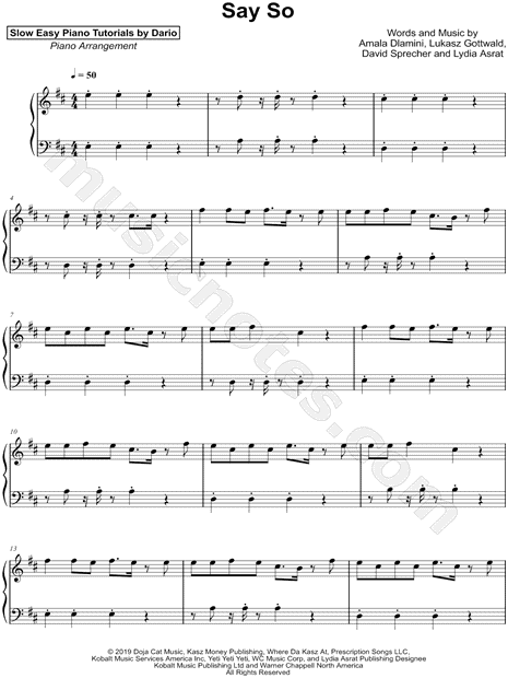 Say So [Slow Easy Piano Tutorial]