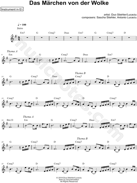 Das Märchen von der Wolke - Eb Instrument