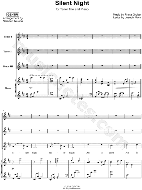 Silent Night - Tenor Trio & Piano
