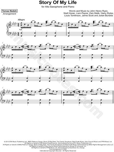 Story of My Life - Alto Saxophone & Piano