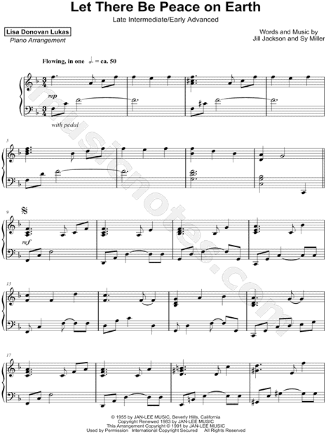 Let There Be Peace on Earth [late intermediate / early advanced]