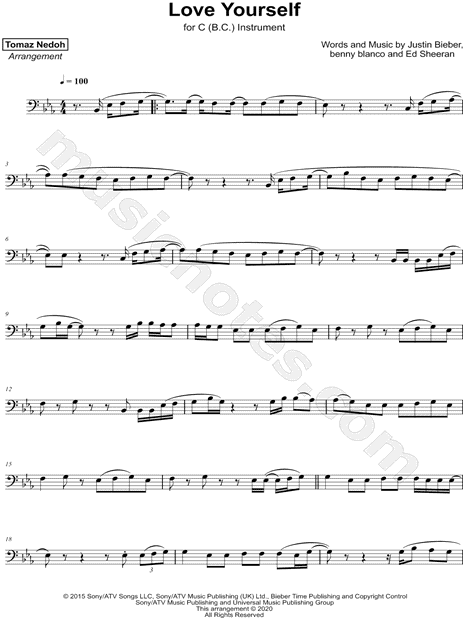 Love Yourself - Bass Clef Instrument