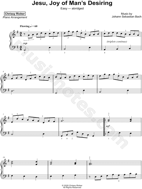 Jesu, Joy of Man's Desiring [easy - abridged]
