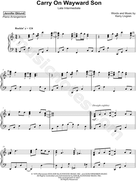 Carry on Wayward Son [late intermediate]