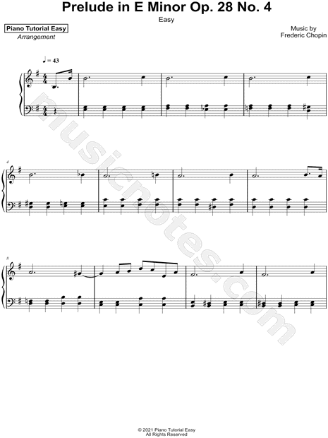 Prelude in E Minor, Op. 28, No. 4 [easy]