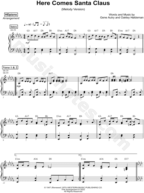 Here Comes Santa Claus [melody version]