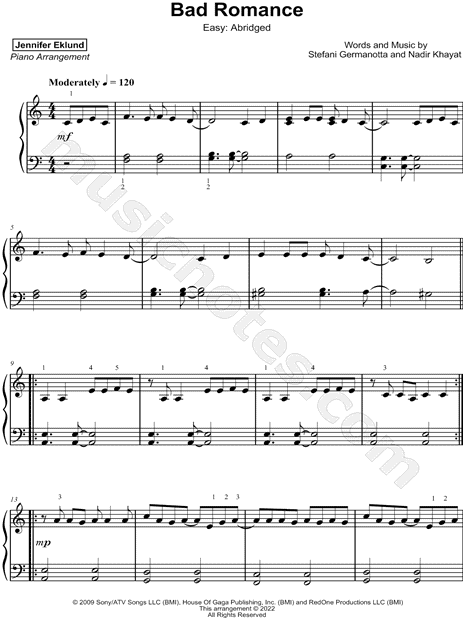Bad Romance [easy - abridged]