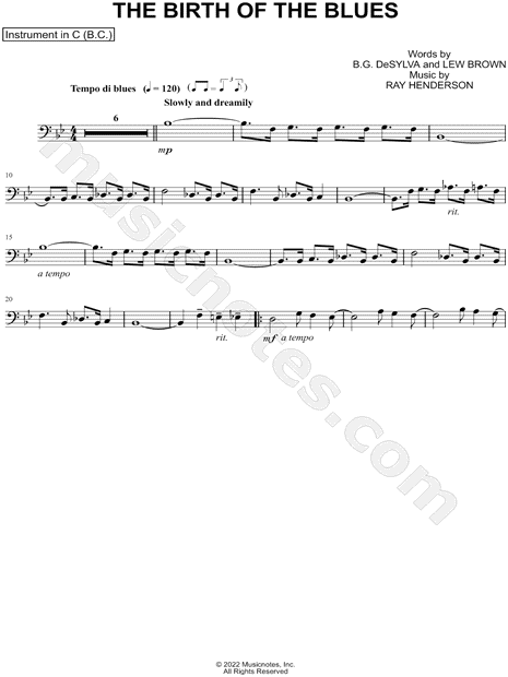 The Birth of the Blues - Bass Clef Instrument