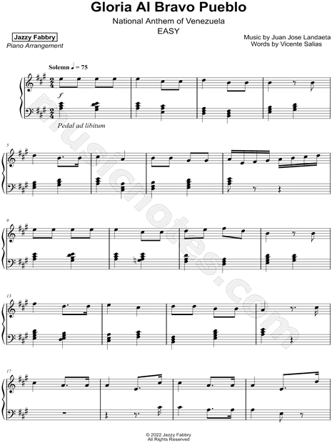 Gloria Al Bravo Pueblo [easy]