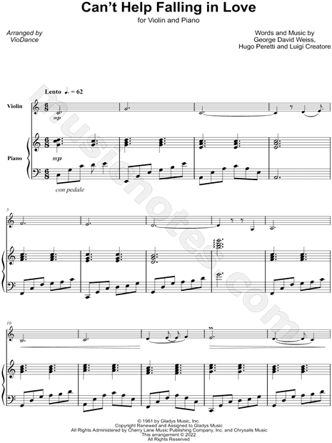 Can't Help Falling in Love - Violin & Piano