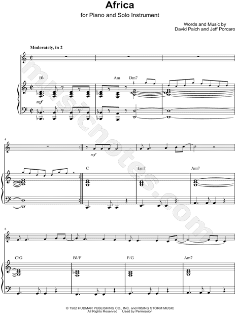 Africa - Piano Accompaniment