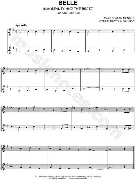 Belle - Alto Saxophone Duet