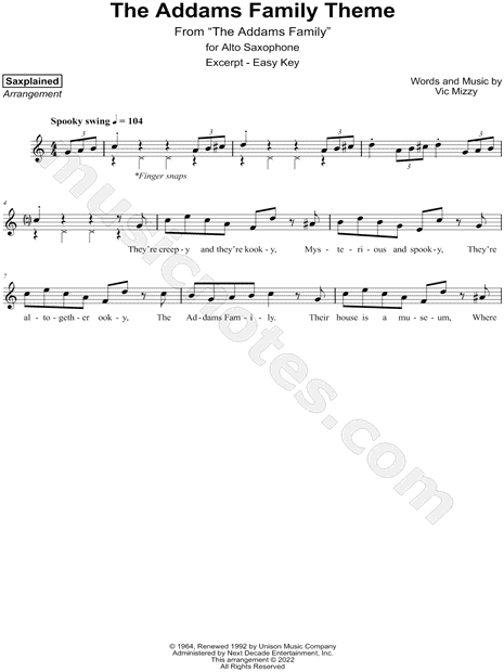 The Addams Family Theme [excerpt - easy]