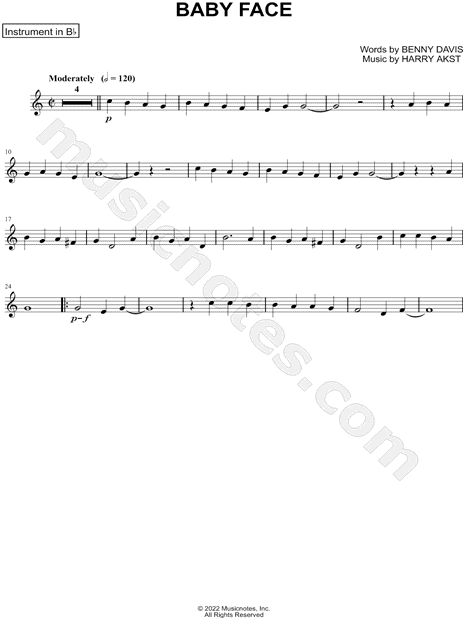 Baby Face - Bb Instrument
