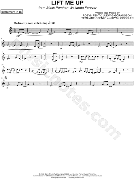 Lift Me Up - Bb Instrument