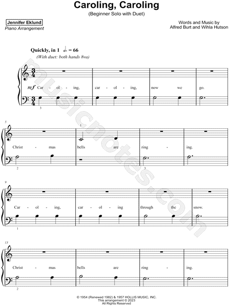 Caroling, Caroling [beginner solo with duet]