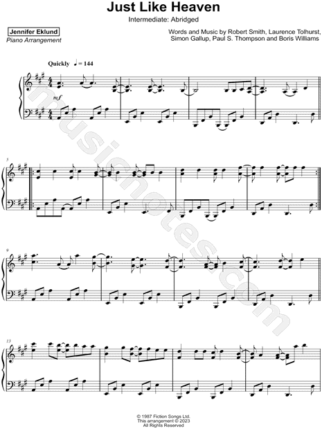 Just Like Heaven (The Cure) [intermediate - abridged]