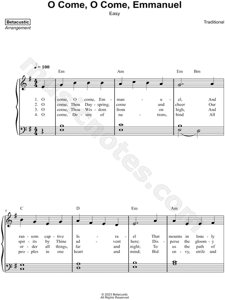 O Come, O Come, Emmanuel [easy]