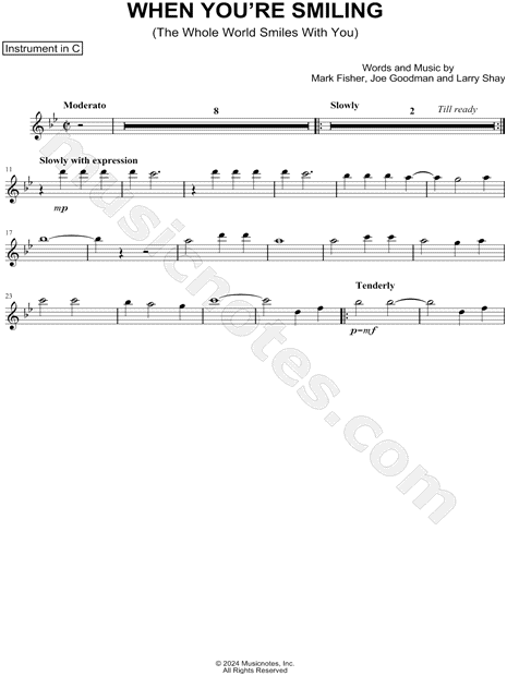 When You're Smiling - C Instrument