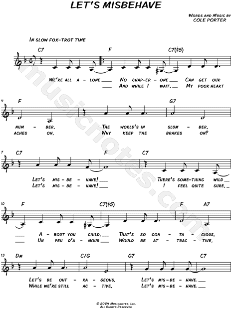 Let's Misbehave [chorus only]