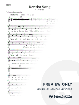 Dentist Song (SLOW EASY PIANO)
