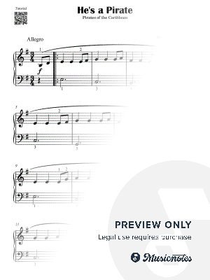 He's a Pirate I Pirates of the Caribbean I Easy Piano Sheet Music for Beginners