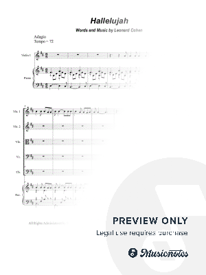 Hallelujah (String Quintet and Piano)