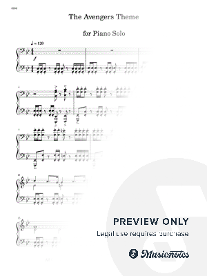 The Avengers - Piano Solo (Full Score)