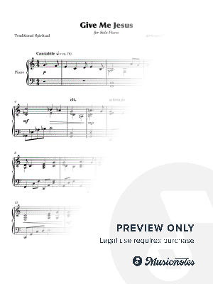 Give Me Jesus (Solo Piano)