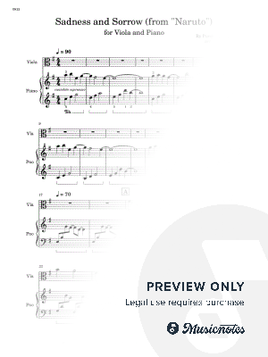Sadness and Sorrow - Viola and Piano (Full Score and Parts)