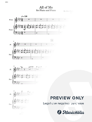 All of Me - Flute and Piano (Full Score and Parts)