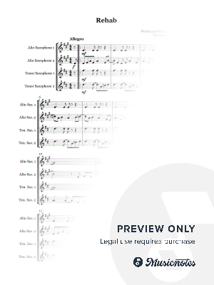 Rehab by Amy Winehouse - Saxophone quartet (AATT)