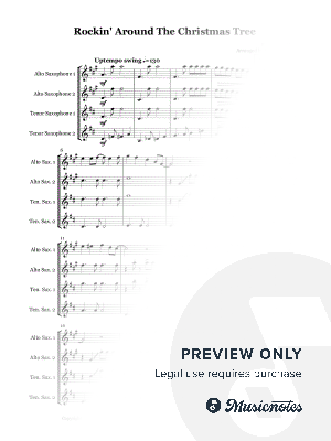 Rockin' Around The Christmas Tree by Leann Rimes and Toby Keith/Brenda Lee/Kim Wilde - Saxophone quartet (AATT)