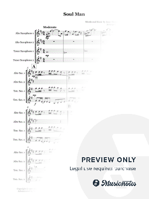 Soul Man by Sam & Dave/Blues Brothers - Saxophone quartet (AATT)