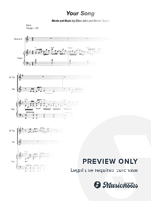 Your Song (Duet for Bb-Trumpet and French Horn)