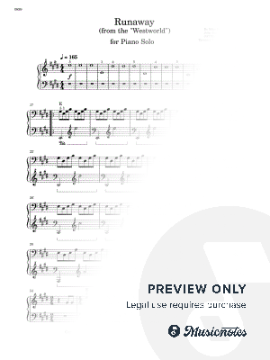Runaway - Piano Solo - W/Chords (Full Score)