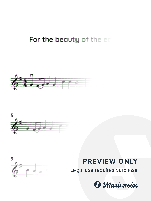 For the beauty of the earth sheet music (easy version)