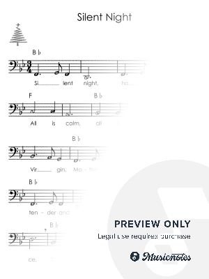 Silent Night I Sheet Music with Letters Chords Lyrics for Beginners