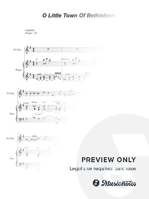 O Little Town Of Bethlehem (Flute or Violin solo and Piano)