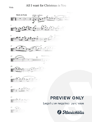 All I want for Christmas is You - Mariah Carey - ADVANCED viola - original key