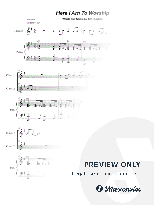 Here I Am to Worship (Duet for C-Instruments)