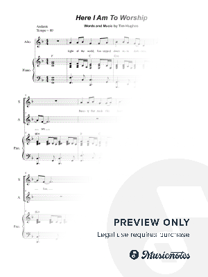 Here I Am to Worship (Duet for Soprano and Alto solo)