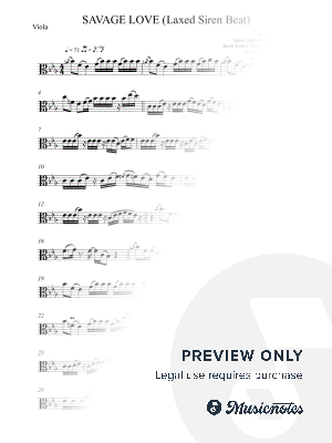 Savage Love (Laxed - Siren Beat) - Derulo - (Advanced) Viola