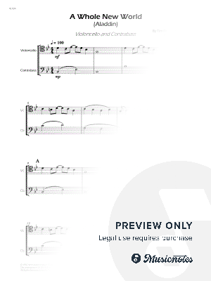 A Whole New World - Cello and Contrabass (Full Score and Parts)