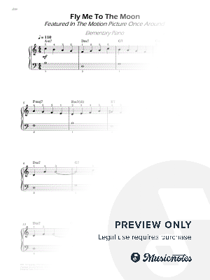 Fly Me to the Moon - Very Easy Piano - W/Chords (Full Score)