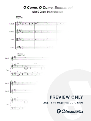 O Come, O Come, Emmanuel (with "O Come, Divine Messiah") (String Quartet and Piano)