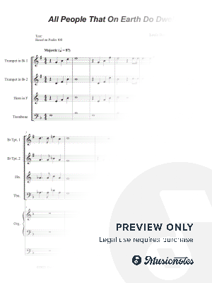 All People That On Earth Do Dwell (2-part choir - (TB) with Brass Quartet) (Full Score and Parts)